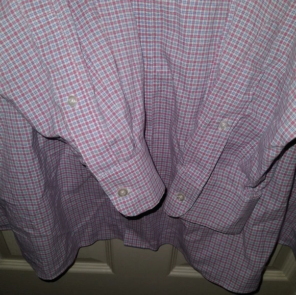 Jos A Bank Traveler Traditional Fit Checkered Button Down Shirt Men's sz 19-36. - Picture 3 of 6